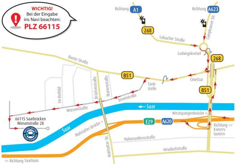 Anfahrt Reiseterminal